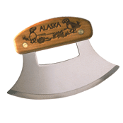 A ulu knife with the word alaska on it.