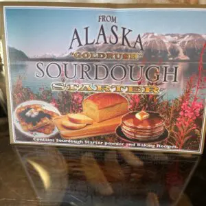 A box of alaska sourdough on a table.